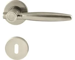 PERTURA Deurkruk Paar Bonir Op Rozet Met Sleutelplaat RVS Mat