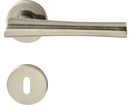 PERTURA Deurkruk Paar Silva Op Rozet Met Sleutelplaat RVS Mat 1 PERTURA Deurkruk Paar Silva Op Rozet Met Sleutelplaat RVS Mat