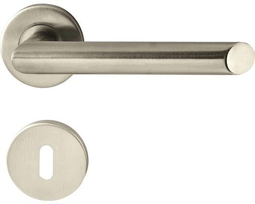 PERTURA Deurkruk Paar Orva Op Rozet Met Sleutelplaat RVS Mat 1 PERTURA Deurkruk Paar Orva Op Rozet Met Sleutelplaat RVS Mat