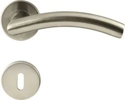 PERTURA Deurkruk Paar Ivy Op Rozet Met Sleutelplaat RVS Mat