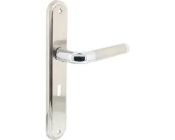 INTERSTEEL Deurkruk Paar Agatha Op Schild Met Sleutelgat SL56 Chroom Nikkel