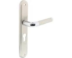 INTERSTEEL Deurkruk Paar Agatha Op Schild Met Profielcilindergat PC55 Chroom Nikkel