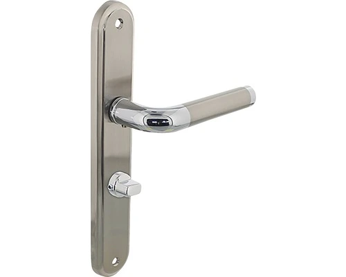 INTERSTEEL Deurkruk Paar Agatha Op Schild Met WC-/badkamersluiting WC63/8 Chroom Nikkel 1 INTERSTEEL Deurkruk Paar Agatha Op Schild Met WC-/badkamersluiting WC63/8 Chroom Nikkel