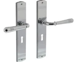 INTERSTEEL Deurkruk Paar Emily Op Schild Met Sleutelgat SL56 Chroom