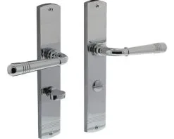 INTERSTEEL Deurkruk Paar Emily Op Schild Met WC-/badkamersluiting WC63/8 Chroom